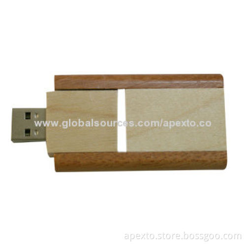 Wood Swivel USB Flash Drives, Customized Packaging Types/Logos Accepted, 256MB to 32GB
